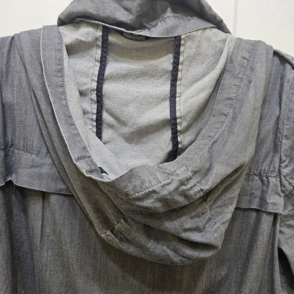Banana Republic Women's Gray Cotton Utility Anorak Jacket with Hood - M - Picture 11 of 13